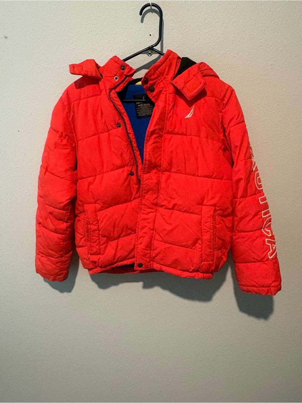Nautica Kids Bright Red Quilted Puffer Jacket with Hood